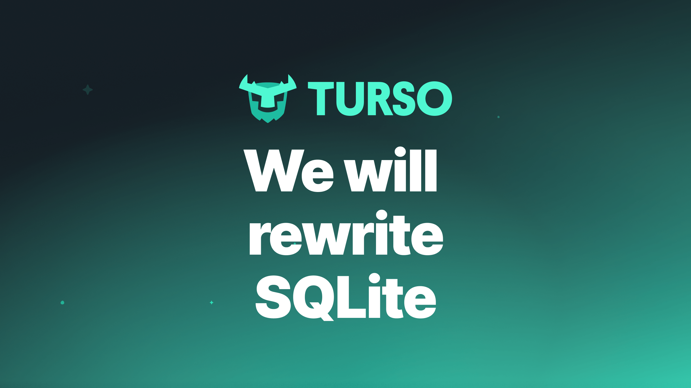 Cover image for We will rewrite SQLite. And we are going all-in